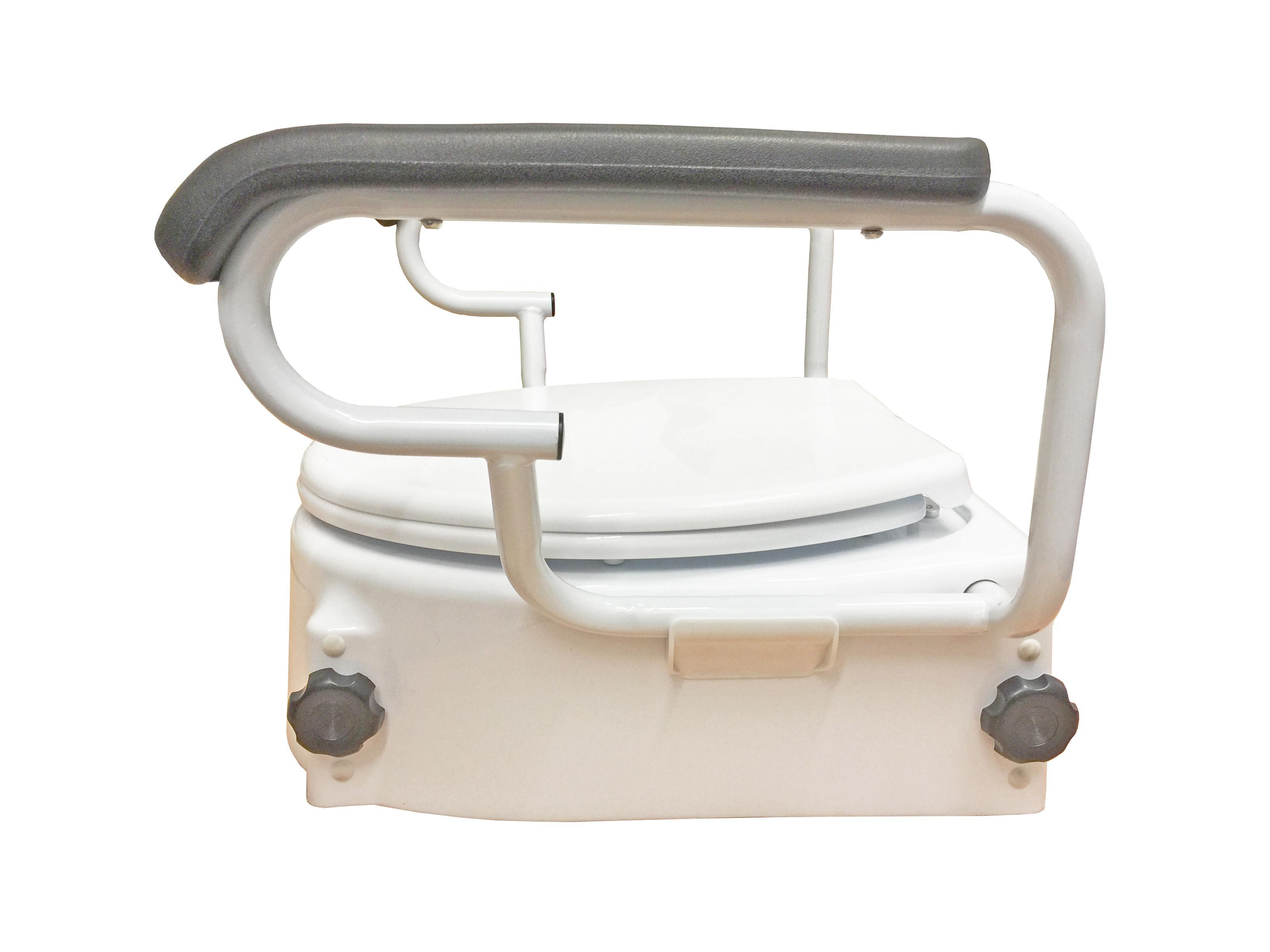 TSE 3-fach h&ouml;henverstellbare Toilettensitzerh&ouml;hung mit Armlehnen