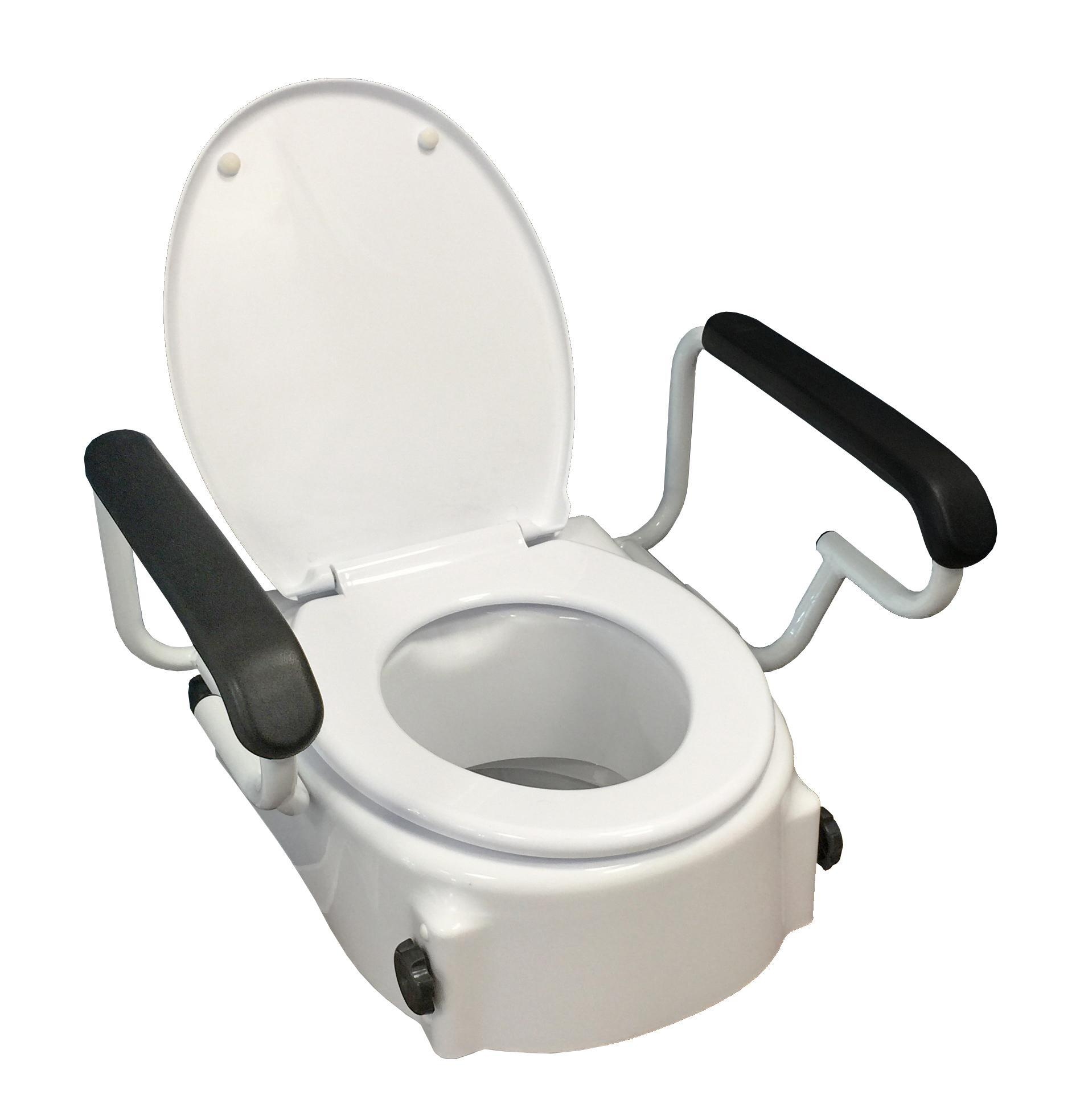 TSE 3-fach h&ouml;henverstellbare Toilettensitzerh&ouml;hung mit Armlehnen