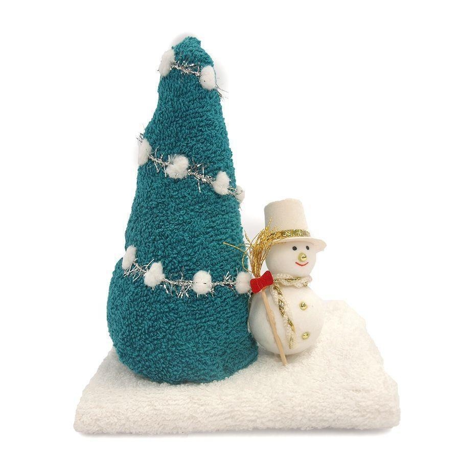Frottier-Figur Tanne mit Schneemann