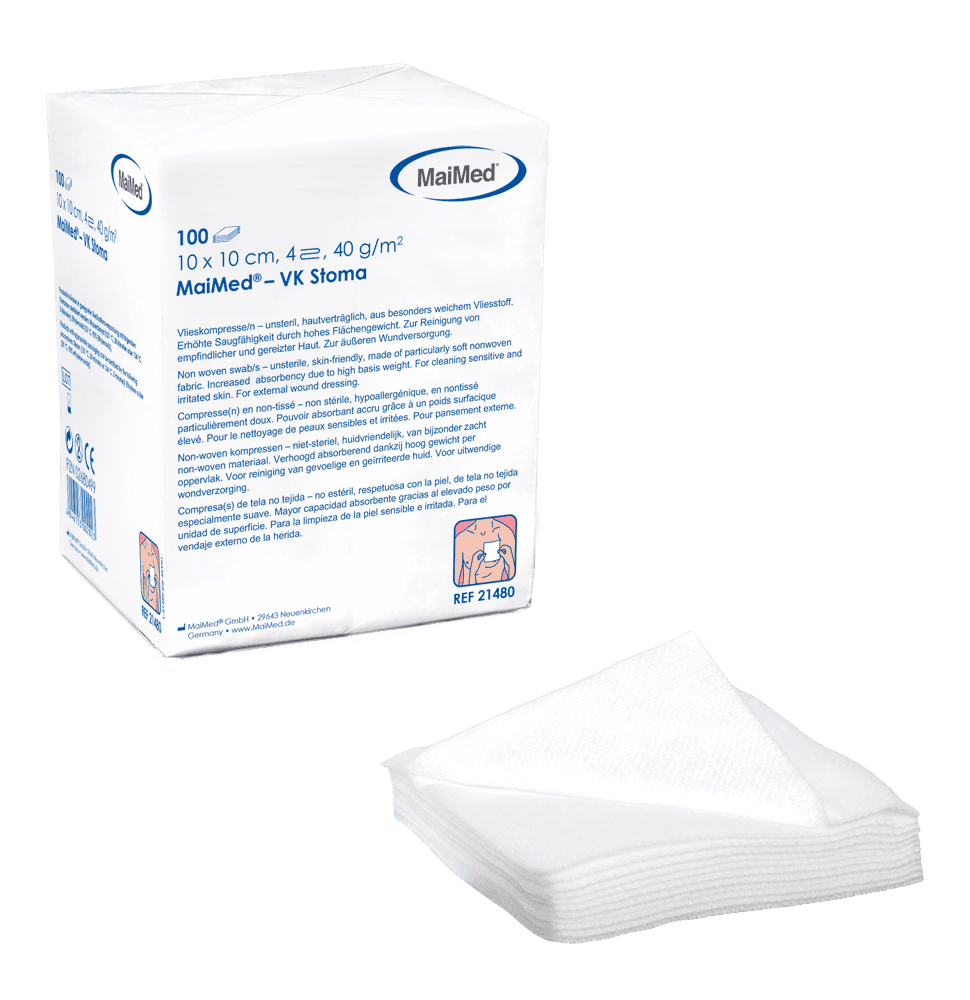 MaiMed-VK-Stoma-unsteril 10x10cm 4-fach Vlieskompressen (2.000 St&uuml;ck)