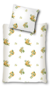 Bettbezug Renforce Bedruckt, 135x200 cm, 120g/m³ Farbe: 0015 - gelbe Blume
