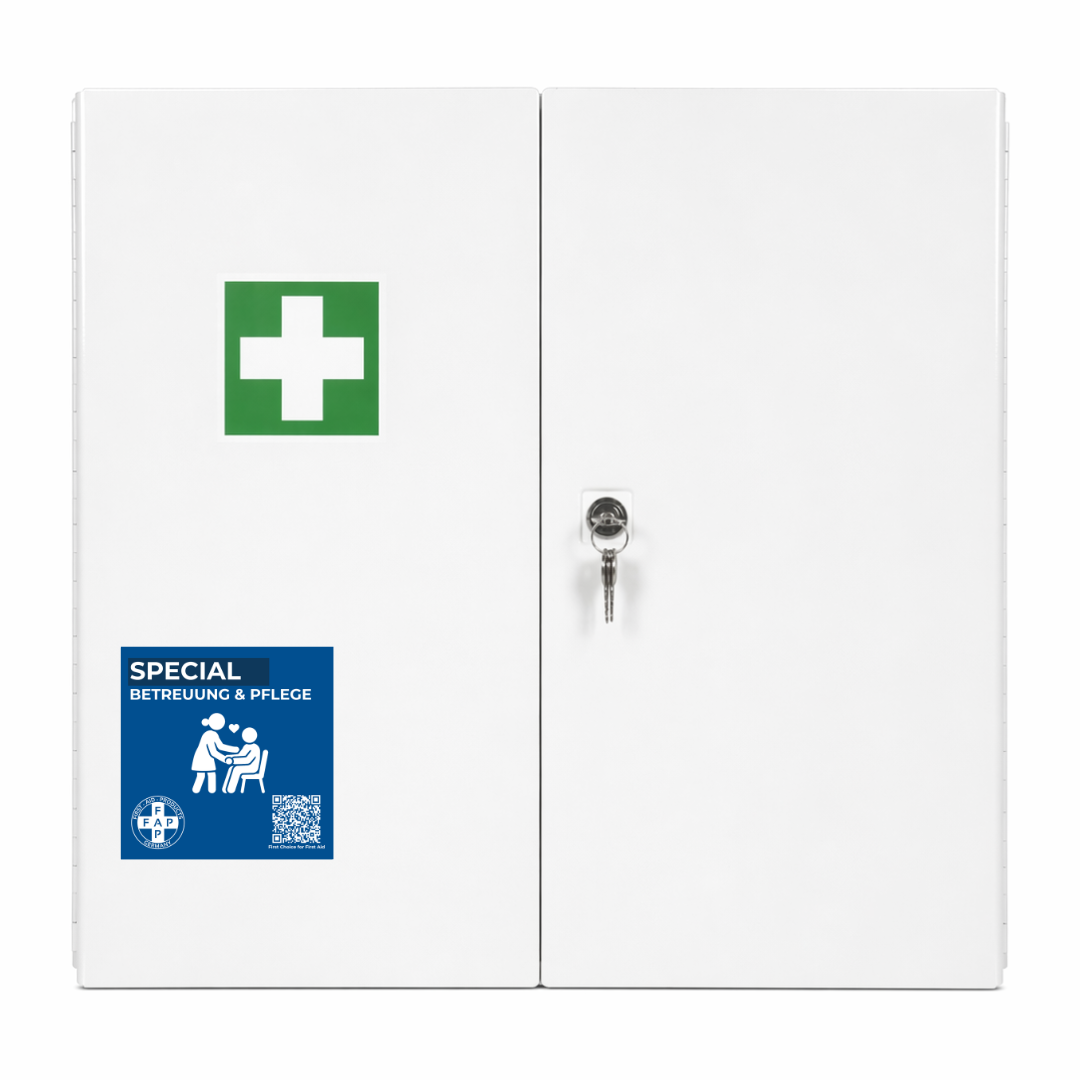 Erste-Hilfe-Schrank Betreuung & Pflegedienst DIN 13169 - zweit&uuml;rig