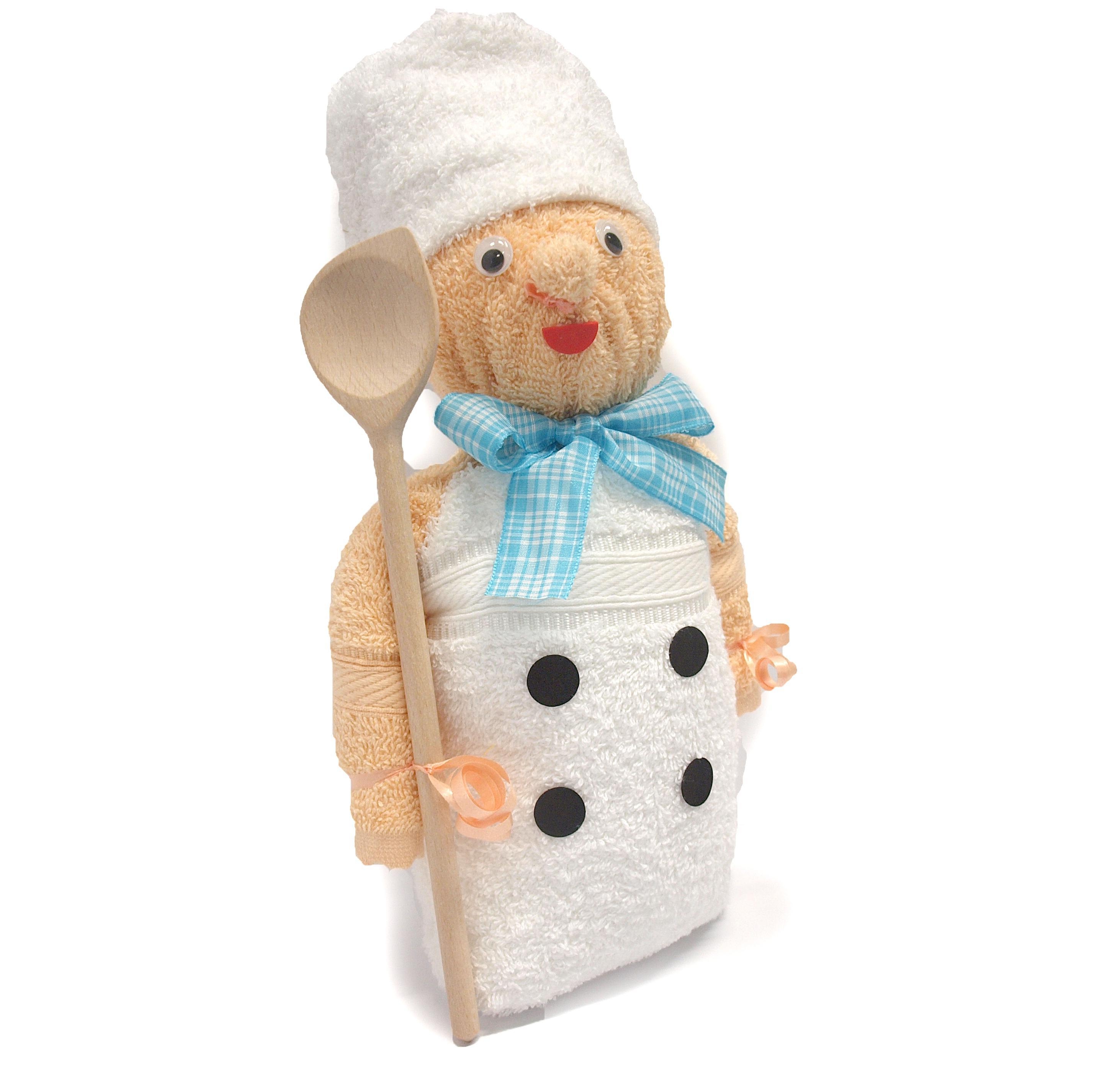 Geschenk Köchin 2x Waschhandschuh, 1x Gästetuch