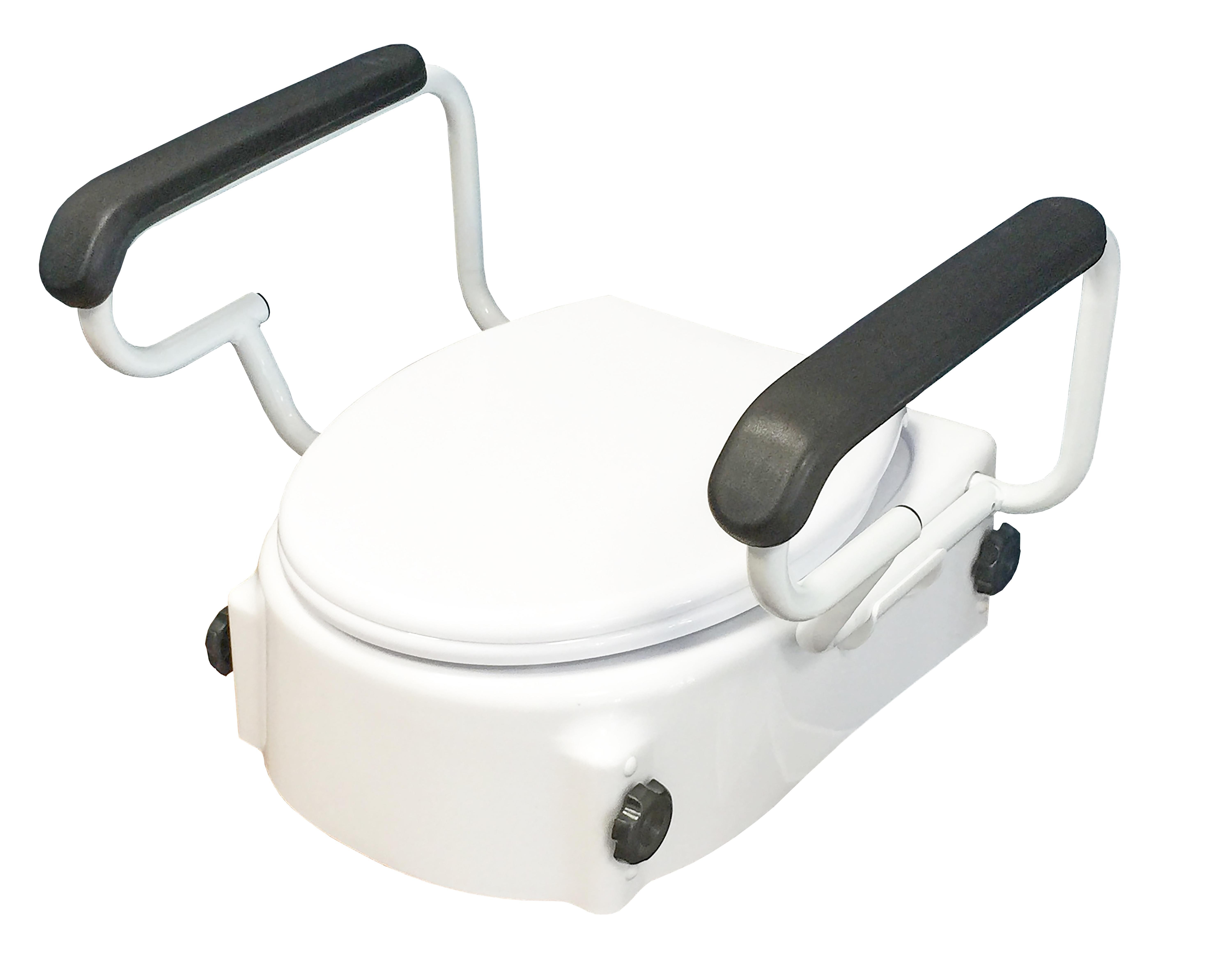 TSE 3-fach h&ouml;henverstellbare Toilettensitzerh&ouml;hung mit Armlehnen