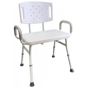 DHB-AR250-N Duschhocker mit R&uuml;cken und Armlehnen bis 250 kg 61 cm