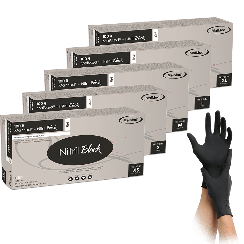 MaiMed-Nitril Black schwarz unsteril (1.000 St&uuml;ck)
