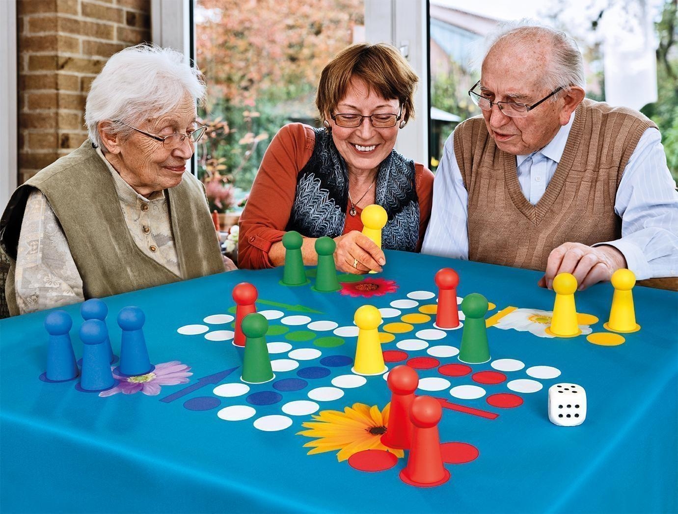 Tischdecke "Würfelspiel" 100x100
