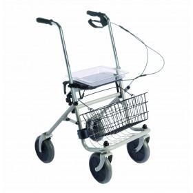 Rollator Standard Stahl mit verl&auml;ngerten Schieberohren und Einhandbremse links