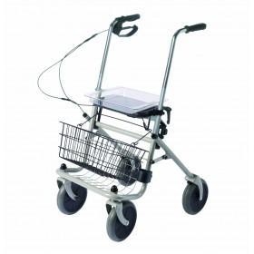 Rollator Standard Stahl mit verl&auml;ngerten Schieberohren und Einhandbremse rechts